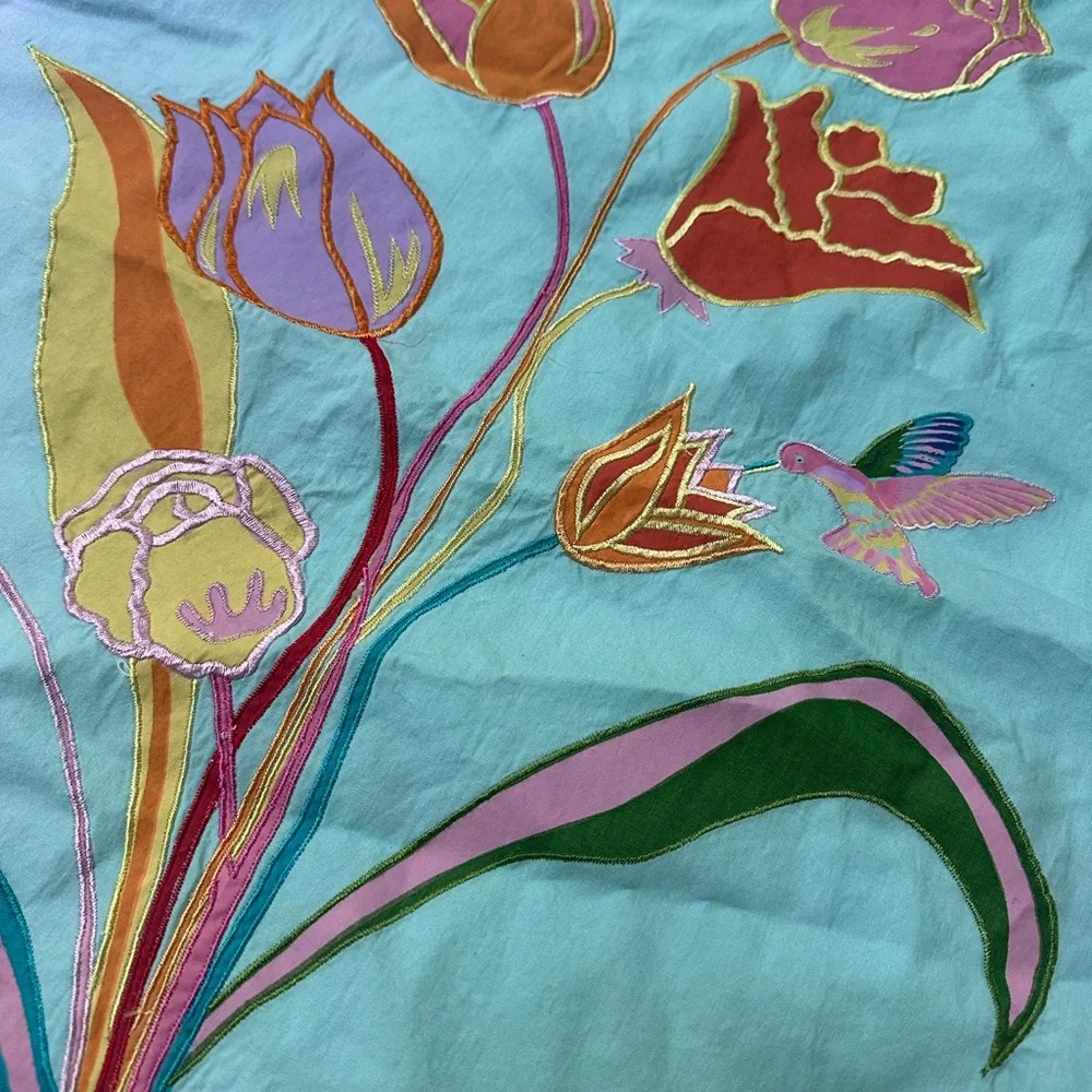 Cynthia Rowley Swell Reversible Floral Duvet Cover Full Queen 100% Cotton